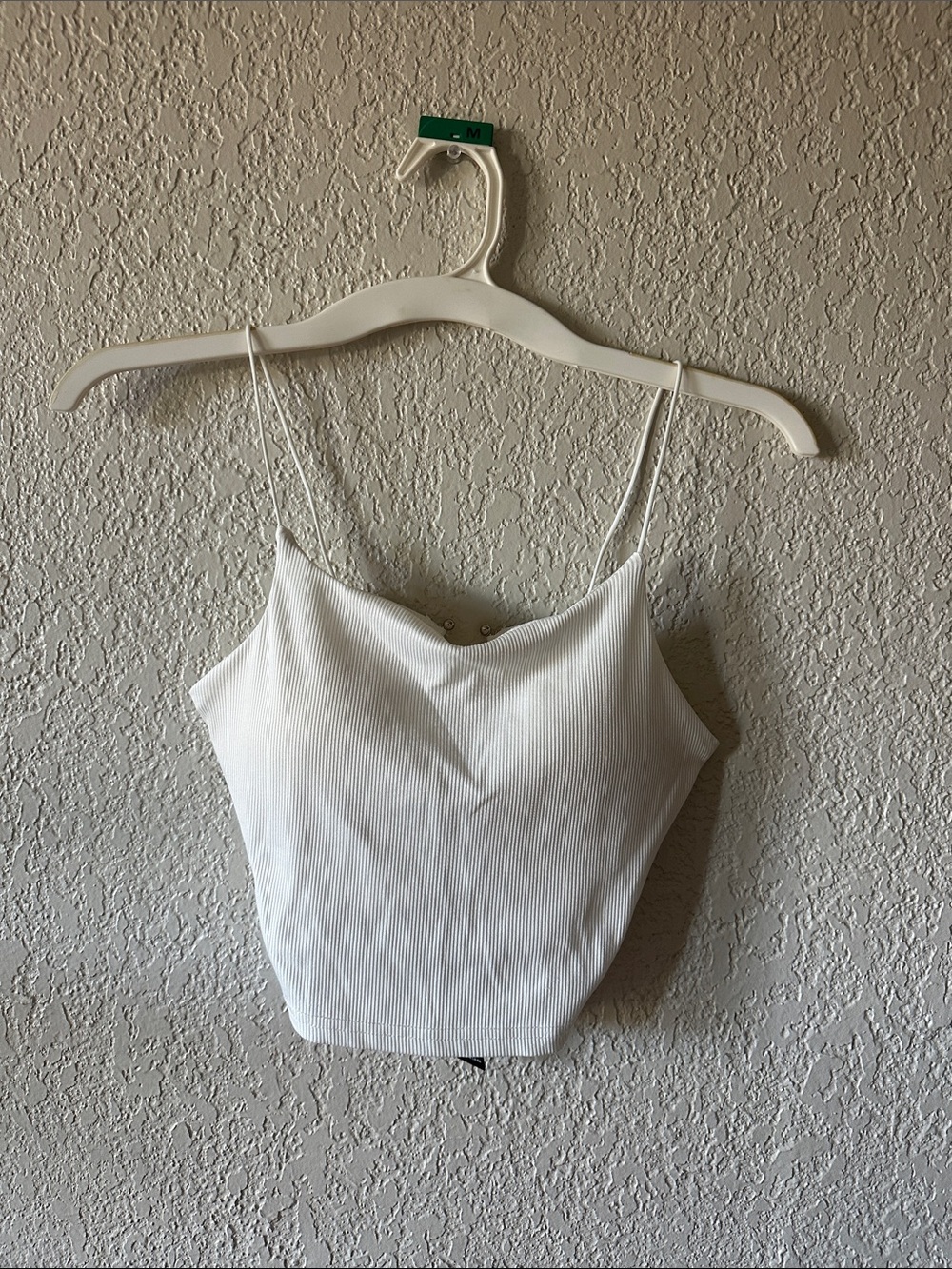 SHEIN White Ribbed Spaghetti Strap Cami